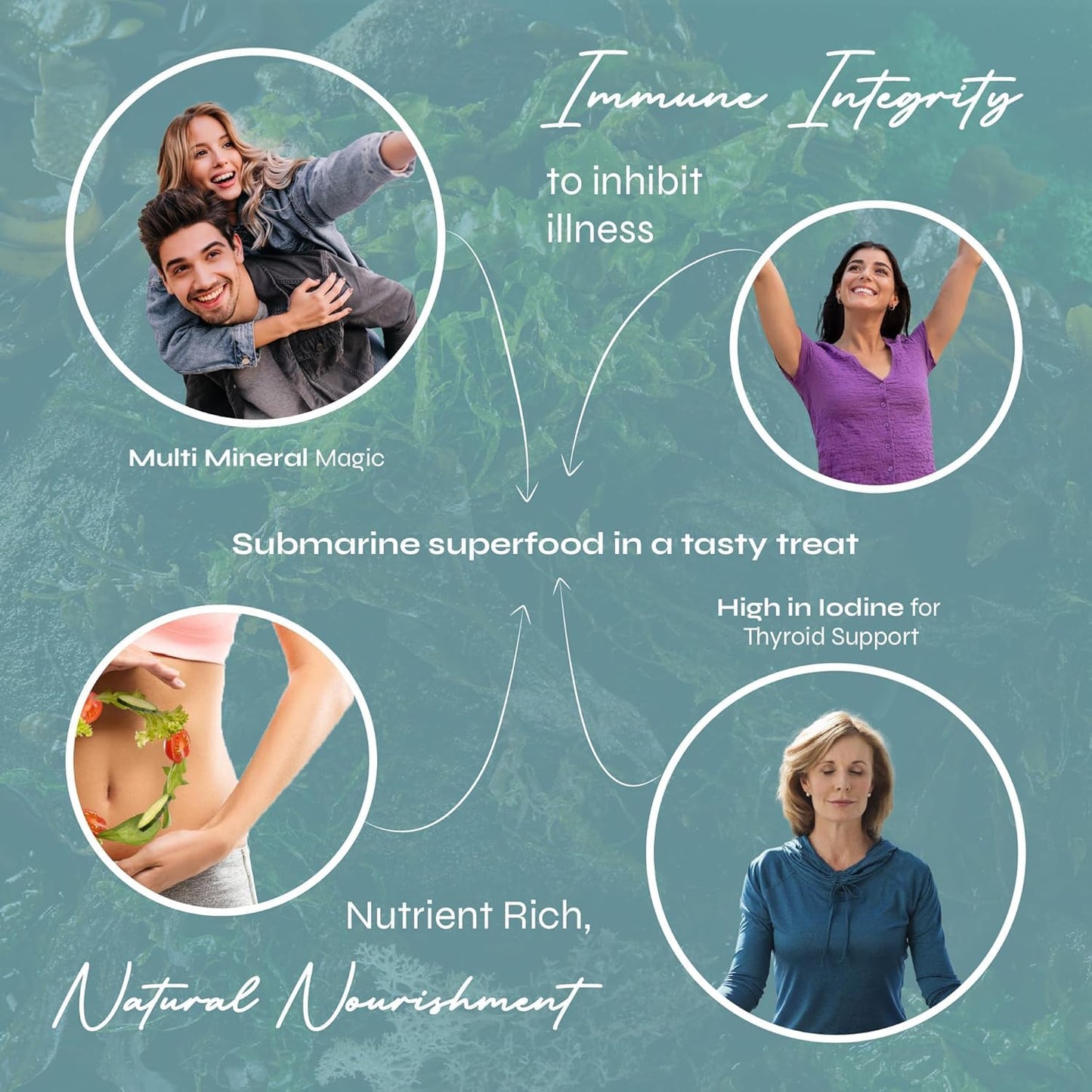 Known Tasty Sea Moss Gummies - 5000mg Sea Moss, Vitamin C, Iodine - Supports Immunity - Natural Apple Flavour - 60 Vegan Gummies, 2 Months Supply