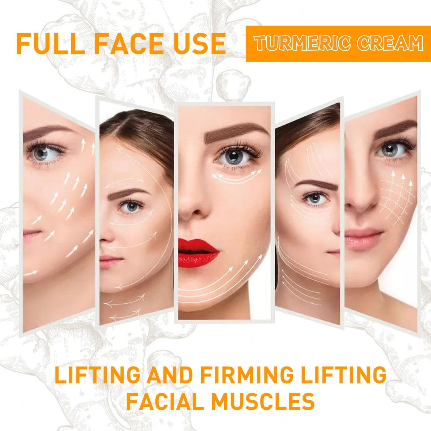 Korean Turmeric Face Cream - Anti-Aging Turmeric Cream & Face Moisturiser for Dull & Dry Skin - K Beauty Skincare with Hyaluronic Acid, Glycolic Acid, Aloe & Shea Butter - Ultra Glow Cream for Women