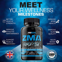ZMB6 60 Tablets Gluten Free Vegan Vitamin B6, Magnesium and Zinc Tablet | Normal Muscle Function & Energy Yielding Metabolism | Muscle Growth & Sleep Support | PROELITE UK (60 Count (Pack of 1))
