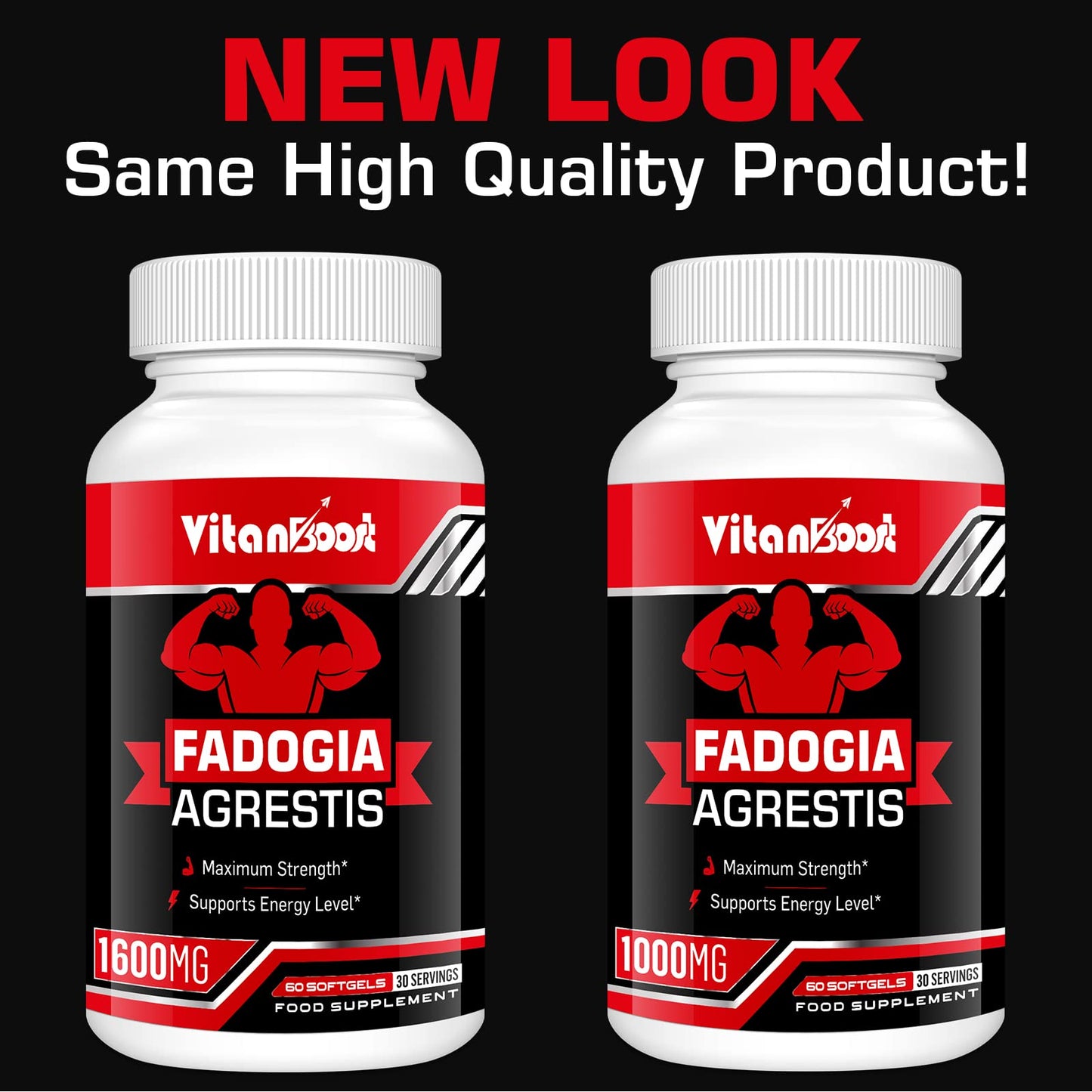 Vitanboost Fadogia Agrestis 1000mg with Ashwagandha & ZINC- Maximum Strength Fadogia Agrestis Extract Supplements - Drive, Athletic Performance & Muscle Mass - Gluten Free, Non-GMO, 60 Softgels