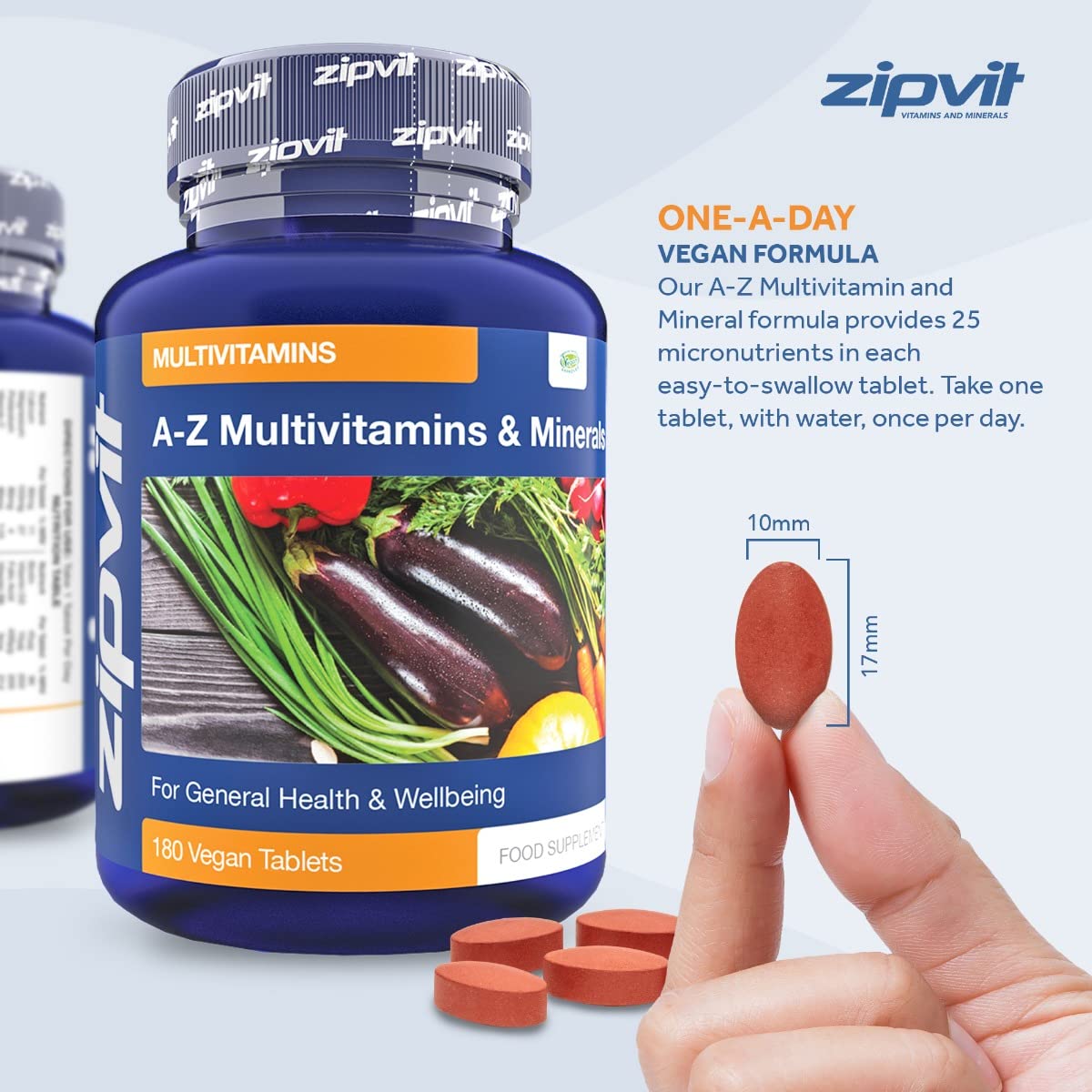 Multivitamin Tablets - Vegan Multivitamin for Women & Men - 180 Tablets - 6 Months Supply - with 25 Essential Active Vitamins & Minerals. Supports Bone Health and Your Immune System. UK Supplier