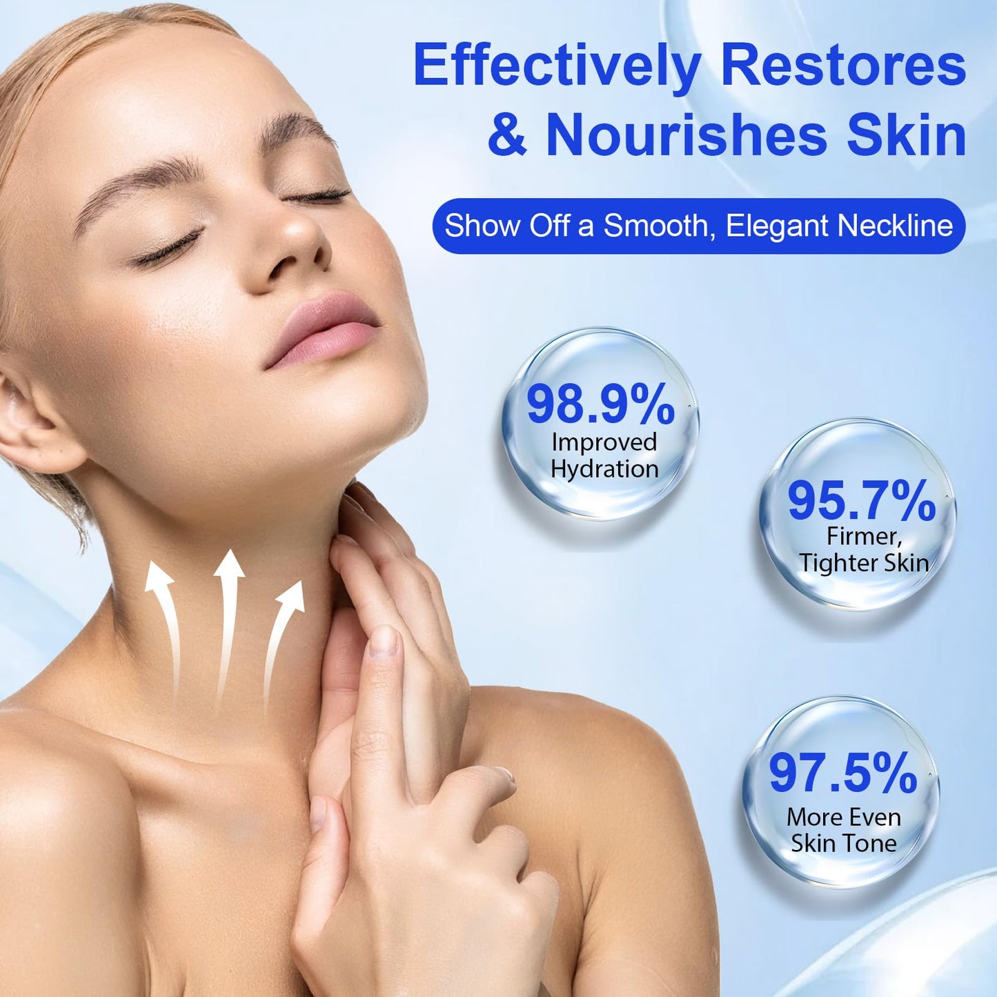 CFHQXSZ AH-8 Firming Neck Cream for Crepey Skin Body Care Comfort, Neck Firming Cream, Moisturizing Tightening Lotions Cosmetic Skin Care Skin Repair for Women (BLUE, 1PC)