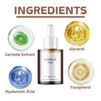 ISBEAUSOLS Centella Asiatica Hydrating Serum - Centella Face Serum with Hyaluronic Acid - Anti-Ageing & Anti-Wrinkles Face Serum for Women - Hyaluronic Acid Serum for Face - Calming & Soothing Serum Face
