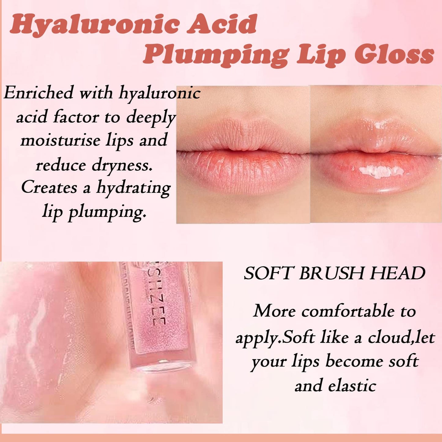 GEEWHILE Moisturizing Lip Gloss Set 3Pcs Lip Glow Oil Set Plumping Lip Gloss, Hyaluronic Moisturizing Lip Balm Shimmer Hydrating Lip Gloss, Long Lasting Moisturizing Non-Stick Lip Oil for Women and Girls