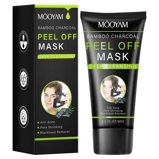 IREV Bamboo Charcoal Peel Off Mask, Blackhead Remover Peel Off Mask Charcoal Face Masks for Deep Cleansing, Blackhead Peel Off Mask for Smooth & Clear Skin Black Peel Off Face Mask Charcoal Face Mask