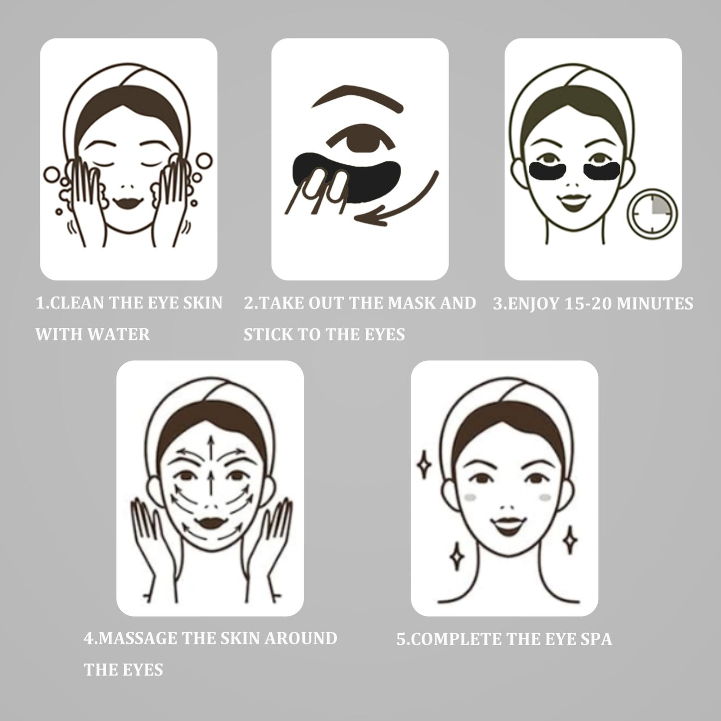 CGBOOM Under Eye Patches, Collagen Under Eye Mask, Dark Circles Under Eye Treatment, Puffy Eyes Bags Under Eyes Removal, Anti-Aging, Reduce Wrinkle, Skincare, Hydrating - 30 Pairs (Bamboo Charcoal)