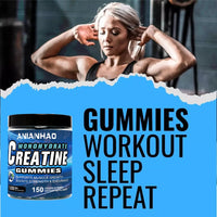 ANIANHAO Creatine Gummies 5000mg 150 Gummies Creatine Monohydrate Gummies - Berry Flavoured Creatine - Pre Workout Gym Supplement for Men & Women - Vegan Chews Chewable Max recommneded Strength (2Bottle)