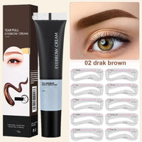 GEEWHILE Eyebrow Tint Tattoo Peel Off Eyebrow Gel Semi-Permanent Colour Brow Tattoo Gel Lasts Up To 3 Days, Waterproof Brow Tint With 10Pcs Eyebrow Stamp Stencil, Eyebrow Makeup Gift For Women(Dark Brown)