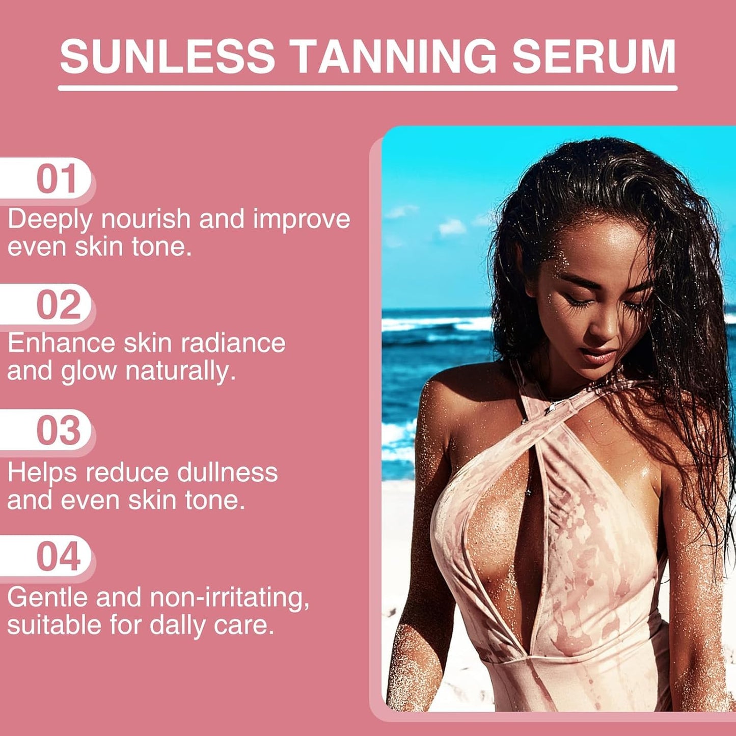 Sunless Tanning Drops, Melanin Glow Drops for Face and Body, Gradual T-an, Without The Sun Damage, Unisex 60ML