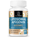 Apigenin 600mg, Extra Strength Liposomal Apigenin Supplement with Fisetin, Quercetin and Theaflavins for Sleep, Relaxation & Mood, Powerful Flavonoid & Antioxidants (60 Count (Pack of 1))