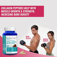BIOVITALIA ORGANICS Biovitalia Plant Based Collagen Builder Capsule with Biotin & Vitamin C | Dietary Supplement for Men & Women | Promotes Glowing & Youthful Skin | Supports Joints & Bones - 60 Vegan Capsules