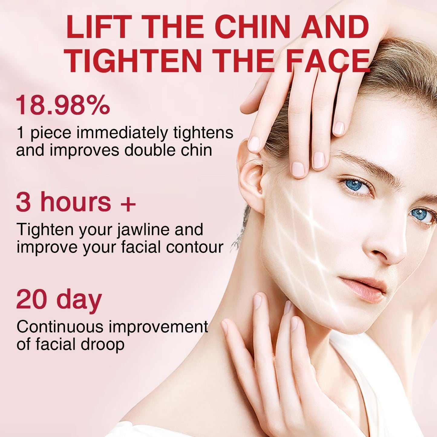 COWANIEE 5 Pcs Chin Lift Mask, Double Chin Lifting Mask for Women