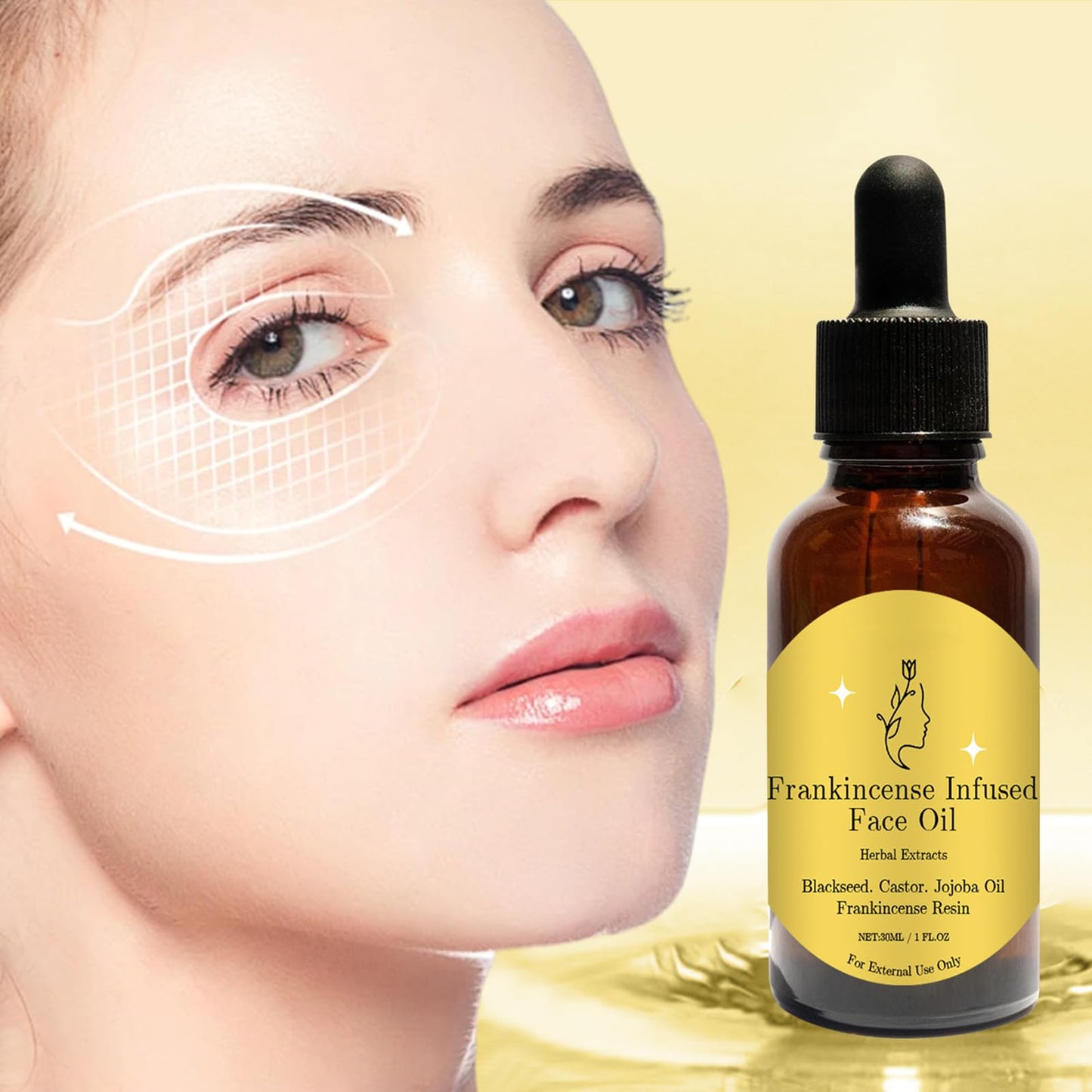 Leogony 2Pcs Frankincense Oil for Skin, Organic Moisturizing Frankincense Resin Cold Pressing Essence, Smooths Fine Lines and Wrinkles