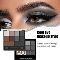 AuraAnge Black Eyeshadow - Matte Smokey Eyeshadow Palette - Intense Pigment Grey & Black Shades, Waterproof & Long-Lasting. Includes Dual-Ended Brush for Effortless Smokey Eye Looks, Suitable for Women