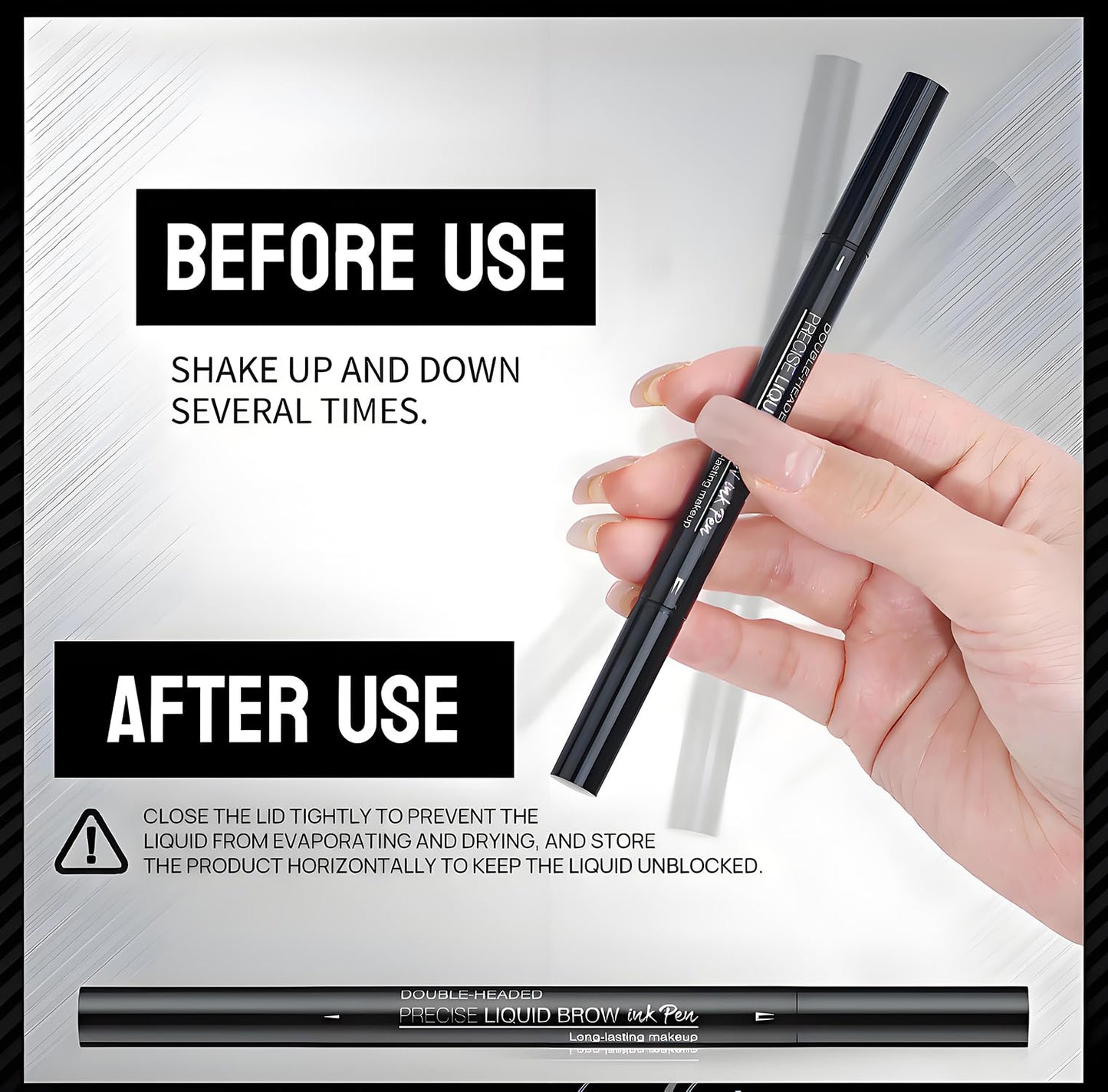 Generic Dual-Ended Brow Pen with Brow Brush, Microblading Eyebrow Pencil, Precision Tip for Natural Strokes, Waterproof, Smudge-Proof, All-Day Wear, Easy to Use for Professional Results(Dark Brown)