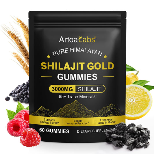 Uruses Shilajit Gummies, Enhanced Strength Gummies, Overall Wellness and Energy Levels - Naturally Vegan | 60 pcs