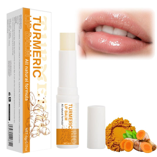 IZBEAUVO Turmeric Lip Balm Stick, Turmeric Hydrating Lip Balm, Lip Lightening For Dark Lips, Lip Pigmentation Treatment, Lip Repair Balm, Long Lasting Moisturizing Lip Care Cream for Dry Lips & Cracked Lips