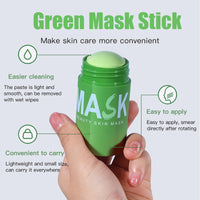 AuraAnge 2 PCS – Green Mask Stick, Green Tea Deep Cleanse Mask & Blackhead Remover for All Skin Types, Cleansing Facial Pores, Moisturizing and Oil Control, Men & Women