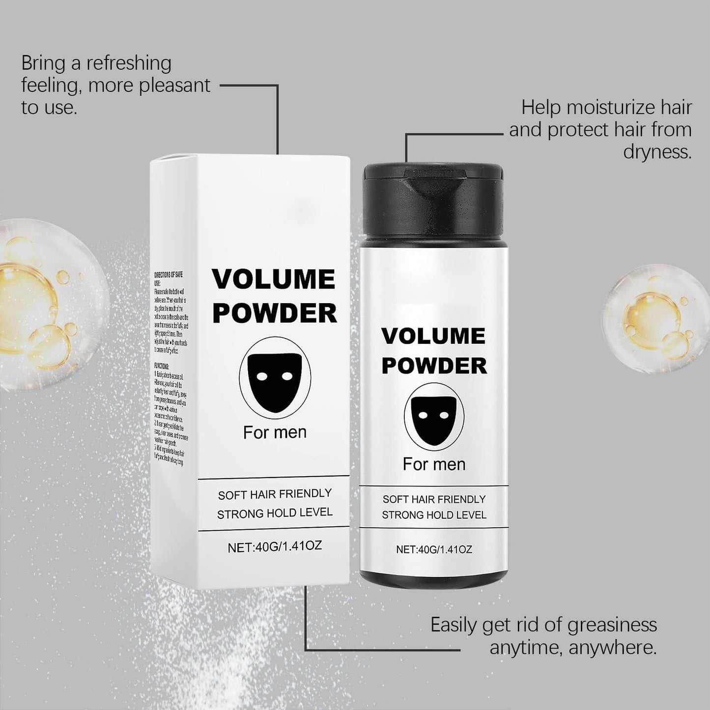 Generic Volume Powder for Men, Hair Styling Powder, Texture Powder for Fluffy Hair, Mens Hair Powder, 40g/ 1.41oz
