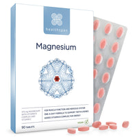 Healthspan Magnesium 375mg (90 Tablets) | Added Vitamin C & Vitamin B Complex | Promotes Immune Health | Support Your Bones, Teeth, Muscles & Nervous System | Vegan