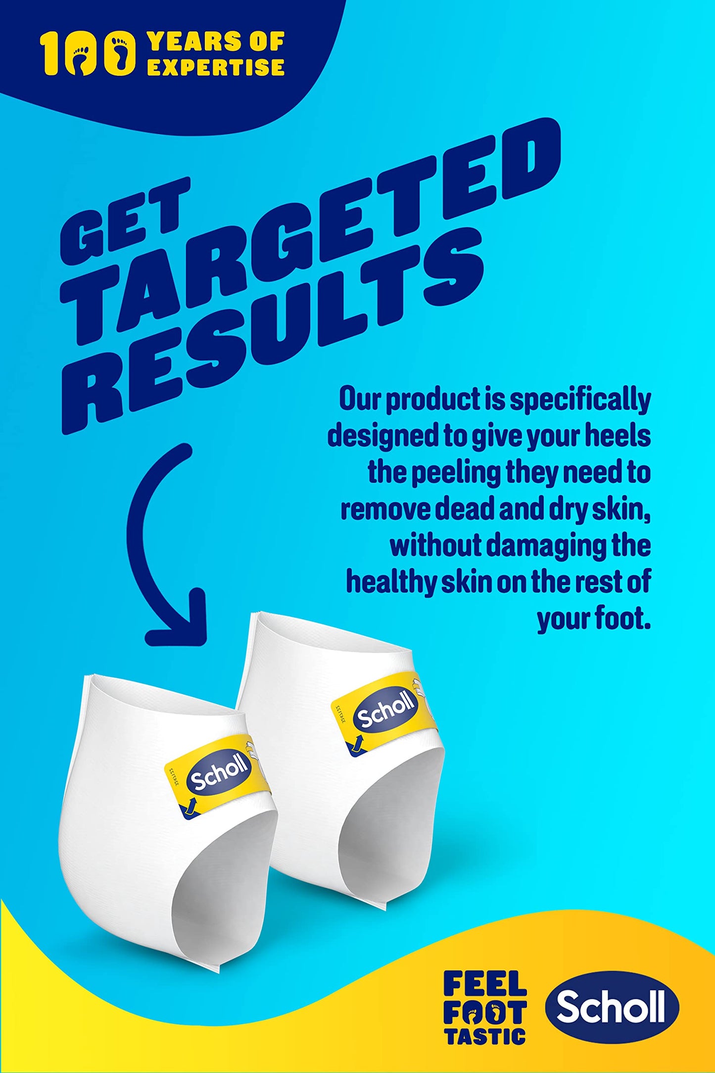 Scholl ExpertCare Exfoliating Heel Peel Foot Mask for Visibly Softer and Smoother Heels, Clinically Proven - 1 Pair