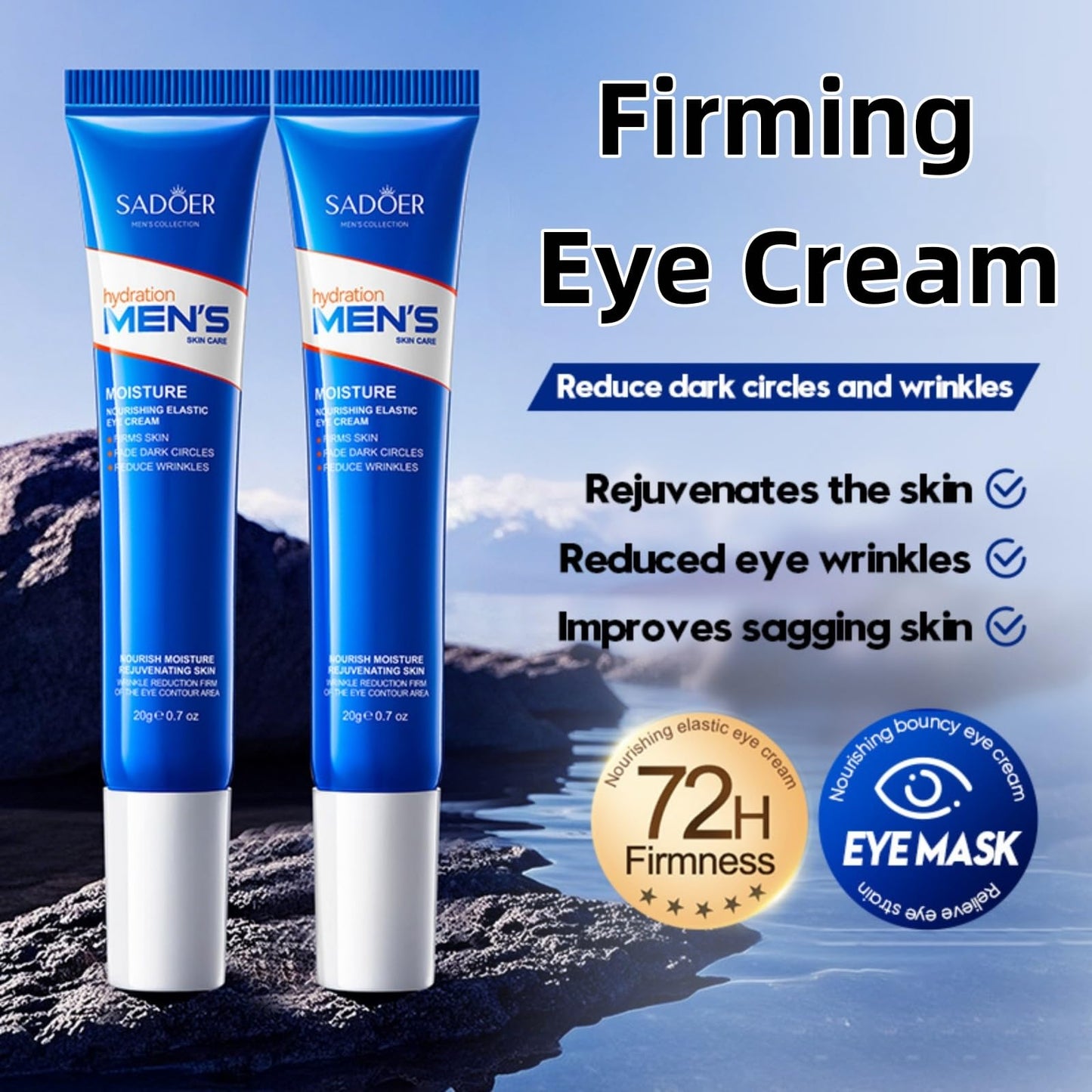 GUOUURR 20g Anti-Wrinkle Power Firming Eye Cream - Hydrating & Moisturizing Under Eye Treatment for Dark Circles & Puffy Eyes, Anti-Aging Eye Cream for Men & Women, Day/Night Dark Circle Corrector