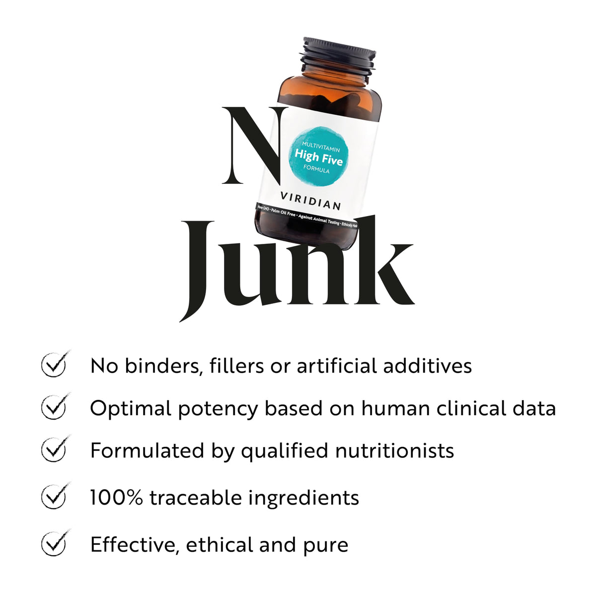 Viridian - High Five Multivitamin Formula - 90 Veg Caps | Support Energy & Vitality with 23 Essential Nutrients & Including Vitamin B5 | Formulated by Nutritionists | No Artificial Additives | Vegan