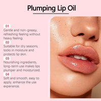 Ruojiar Plum/pify Plumping Serum Oil,Plum/pify Lip Oil Plumper,Moisturizing Lip Boosting Serum,Plumping Lip Gloss,Lip Plu/mping Lip Gloss,Lip Oil Clear,Lip Primer for Women,Non-Sticky,Lip Moisturizer