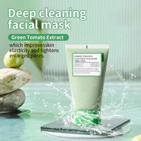 QIEEUMIN Green Tomato Clay Mask Pore Cleanser Pore Purifying with 49% Green Tomato Extract Moisturising Water Locking Antioxidant Sebum & Clogged Pore Care Exfoliation Fragrance-Free 120g