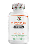 Nutriodol Vitamin D3 4000 IU with Free 2mcg K2 MK7 All Trans – (6 Months) 180 x High Strength Vitamin D Tablets – Immune System D Supplement for Men and Women – VIT D3 As Cholecalciferol