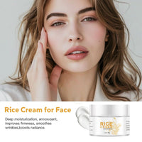 Jinjiar Rice Cream for Face,Hydrating Face Moisturiser,Rosacea Cream for Face,Anti Aging Fac-e Crea-m,Skin Tightening Crea-m for Face,Moisturiser Fa-ce Women,Night Cre-am for Women Anti Aging,Cre-am of Rice