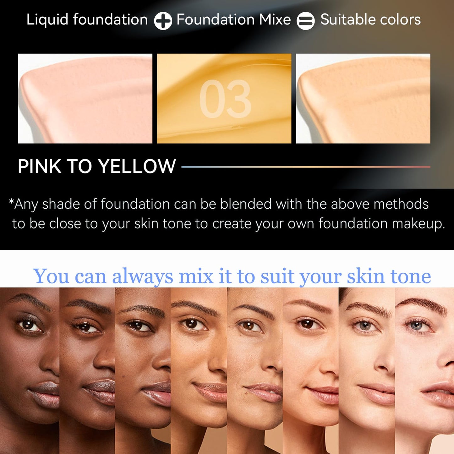 SONGQEE Liquid Foundation Mixer, Colour Corrector Foundation For Mature Skin, Make Up Foundation Shade Adjuster, Face Primer Concealer Foundation Full Coverage, Anti-Redness (Yellow)
