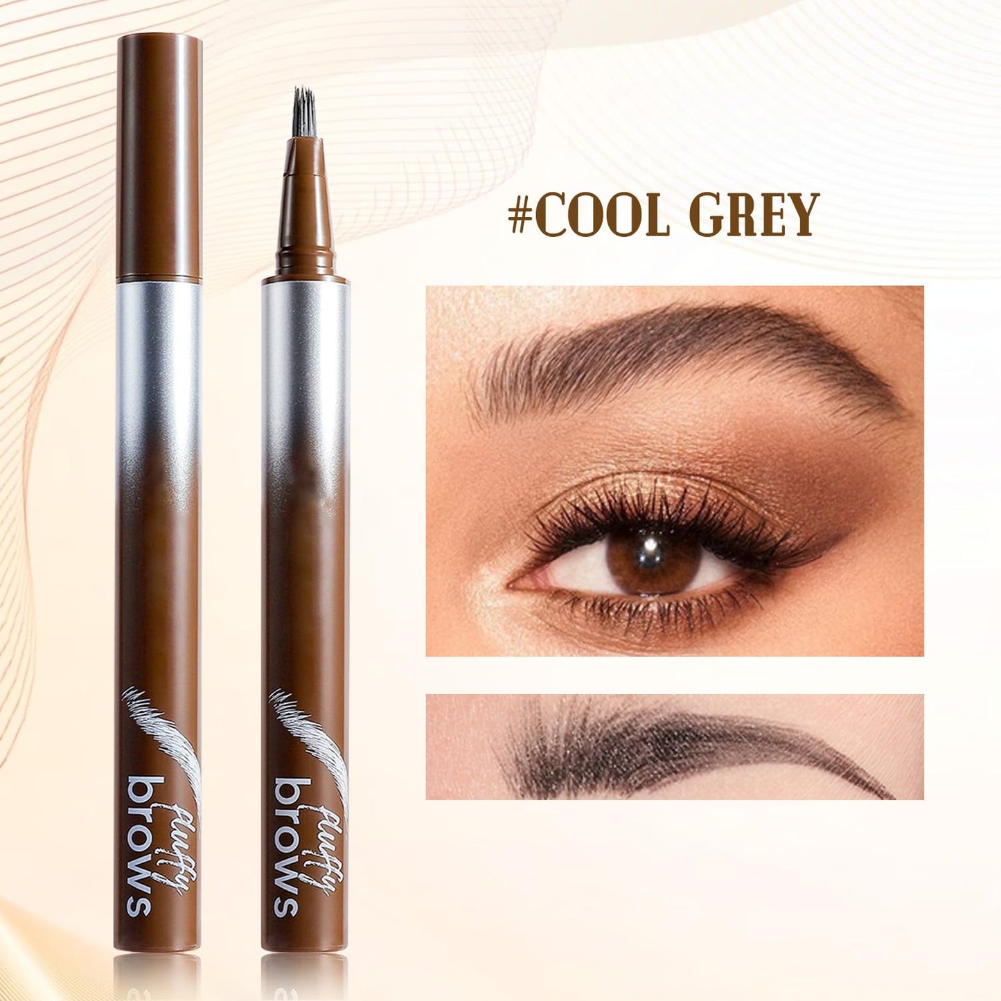 Generic Waterproof Eyebrow Pencil, Microblading Brow Pen for Natural, Full Brows, Smudge-Proof, Long-Lasting, Ideal for Every Occasion(Cool Grey)