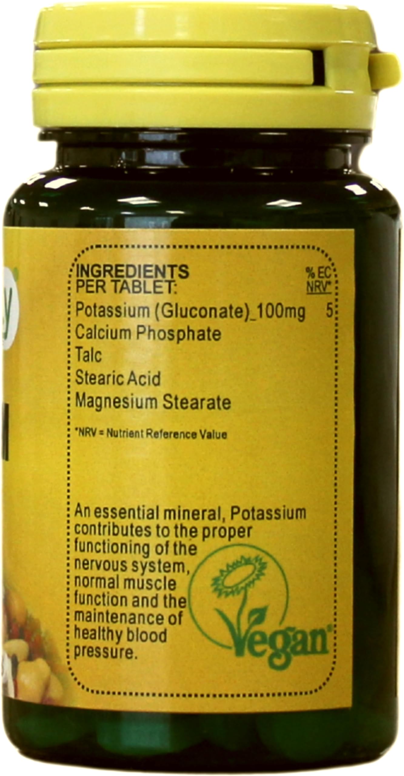 Veganicity Potassium 100mg : Bone & Joint Health Supplement : 90 Tablets, in a Planet-Friendly 99% Recycled Pot