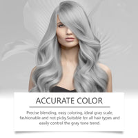 Xinyig 2 In 1 Natural Essence Extract Silver Hair Dye,Silver Gray Natural Hair Dye Cream,Metallic Sil/ver Gray H/air Dy/e,H/air D/ye Permanent for Daily Use,Durable and Easy to Operate,Grey Hai/r Color