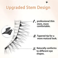 AmiCera Magnetic Eyelashes, Reusable Magnetic Eyelashes with Applicator Natural Look, No Glue/Eyeliner Needed, 2 Styles False Eyelashes Kit Easy to Wear & Remove All-Day Comfort (2 Pairs)