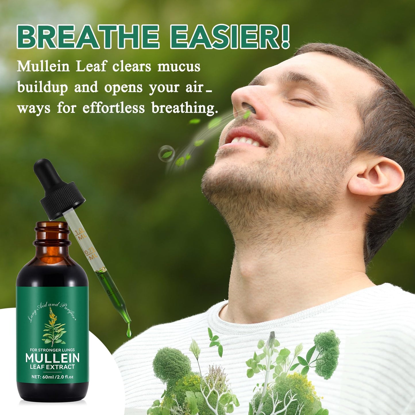 Generic Mullein Drops, Mullein Leaf Extract for Lungs, Mullein Leaf Drops for Lung Cleanse and Phlegm, Fast Absorption Powerful Mullein Extract for Stronger Lungs (1)