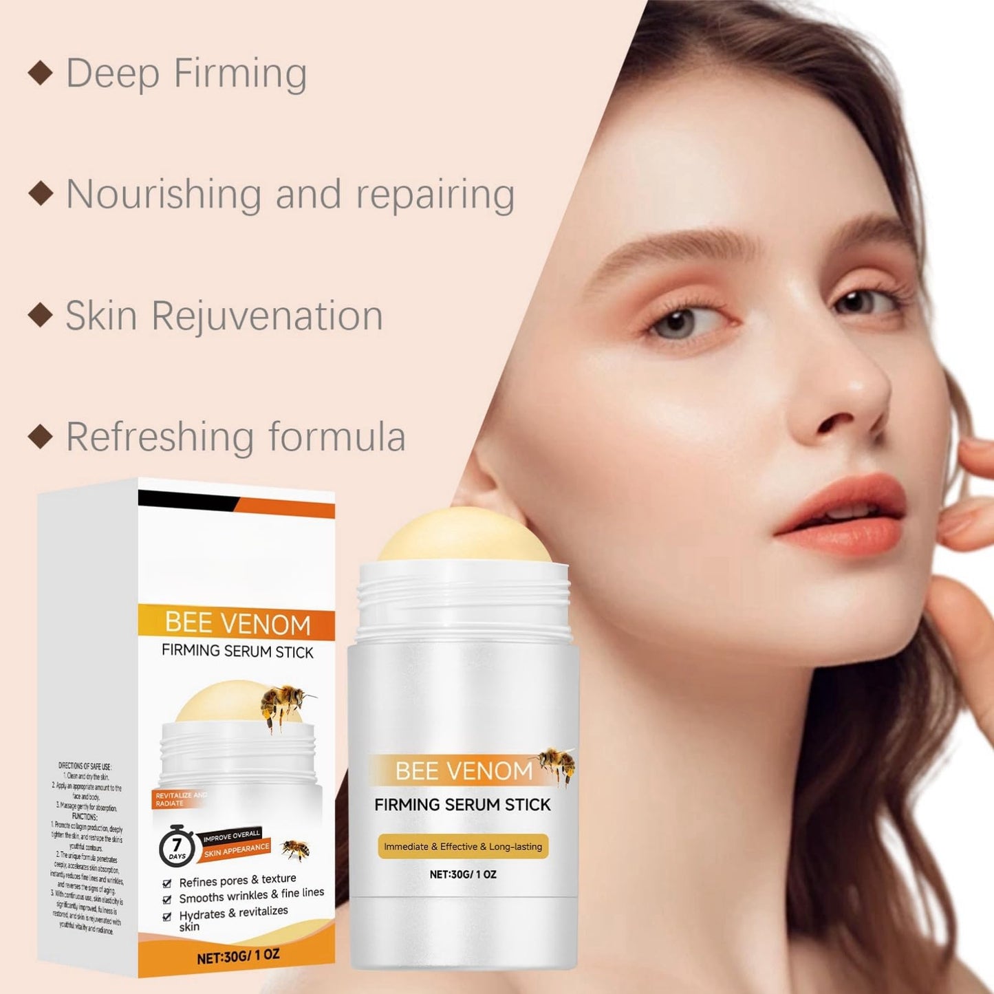 SingHao Firming Serum Stick,Collagen Peptides Firming Serum Stick,Retinol Facial Firming Stick,Skin Tightening Cream for Face,Neck and Face Serum Care Stick,Bee Venom Cream,Neck Firming Cre/am for Women