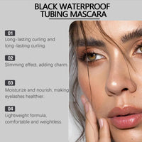 2Pack Black Mascara for Older Women,Mascara for Sensitive Eyes,Lengthening Waterproof Masc/ara,Natural,Long Lasting,Smooth,Gentle,Smudge Resistant,Volumizing,No Clumping,Suitable for Mature Ladies