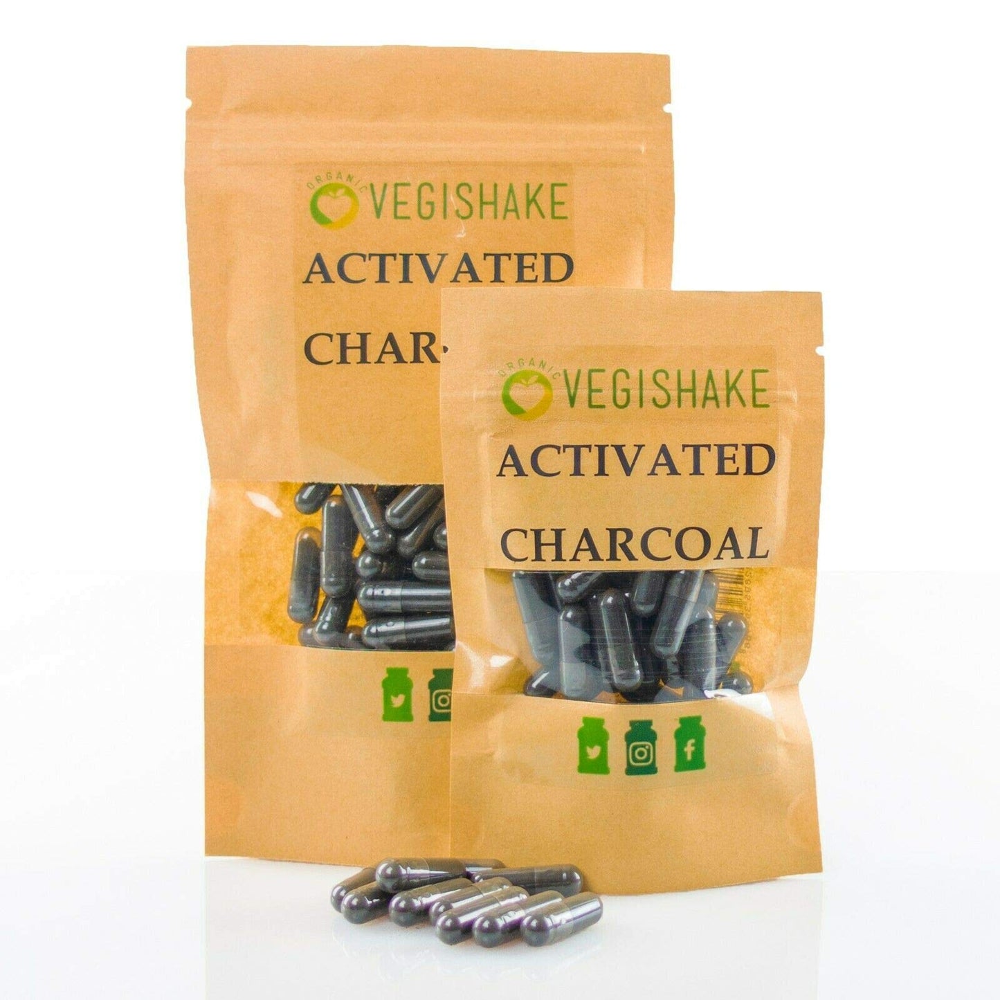 Activated Charcoal HPMC Capsules 500mg Cleanse Detox Digestion Toxins Bloating Vegan Halal Kosher (90 Capsules)