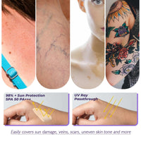 OunTechGlory Body Concealer & Leg Makeup - Waterproof, Full Coverage Tattoo & Vein Cover Up, Dark Spots & Scars - Natural Radiance Formula