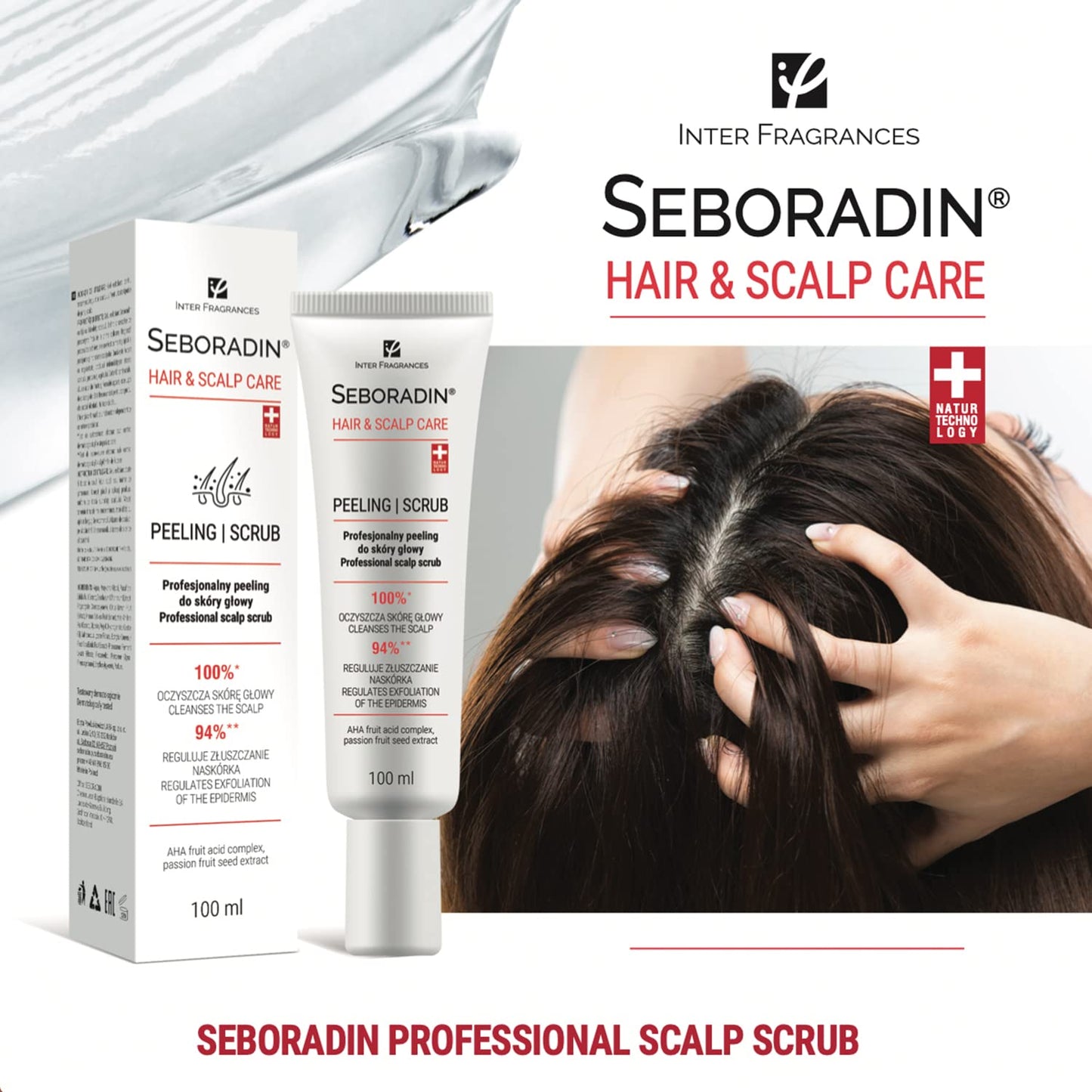 SEBORADIN Seboradin Enzyme Scalp Scrub Peeling Exfoliator With AHA Exfoliating Treatment Gentle Cleaning Sebum Regulation Renewal Treatment With Natural Ingredients 100 ml