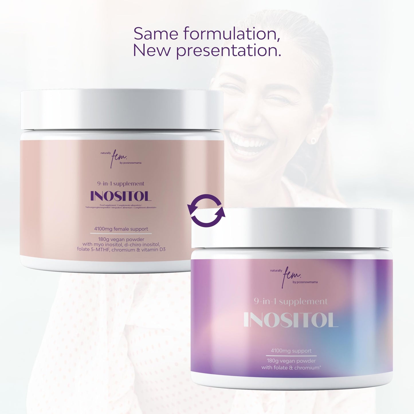 Inositol Myo & D-Chiro PCOS 4100MG Vegan Powder, Hormonal Balance, Fertility Supplement, Preconception, Pregnancy & Ovarian Support, 9-in-1 Inositol, Folate 5-MTHF, Chromium, Zinc, VIT B6, B12 & D3