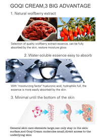 Goji Berry Facial Cream Wolfberry Facial Cream Nourishing Hydrating Skin Lightening Anti-Wrinkle Anti-Aging Skin Care Face Moisturiser 100g
