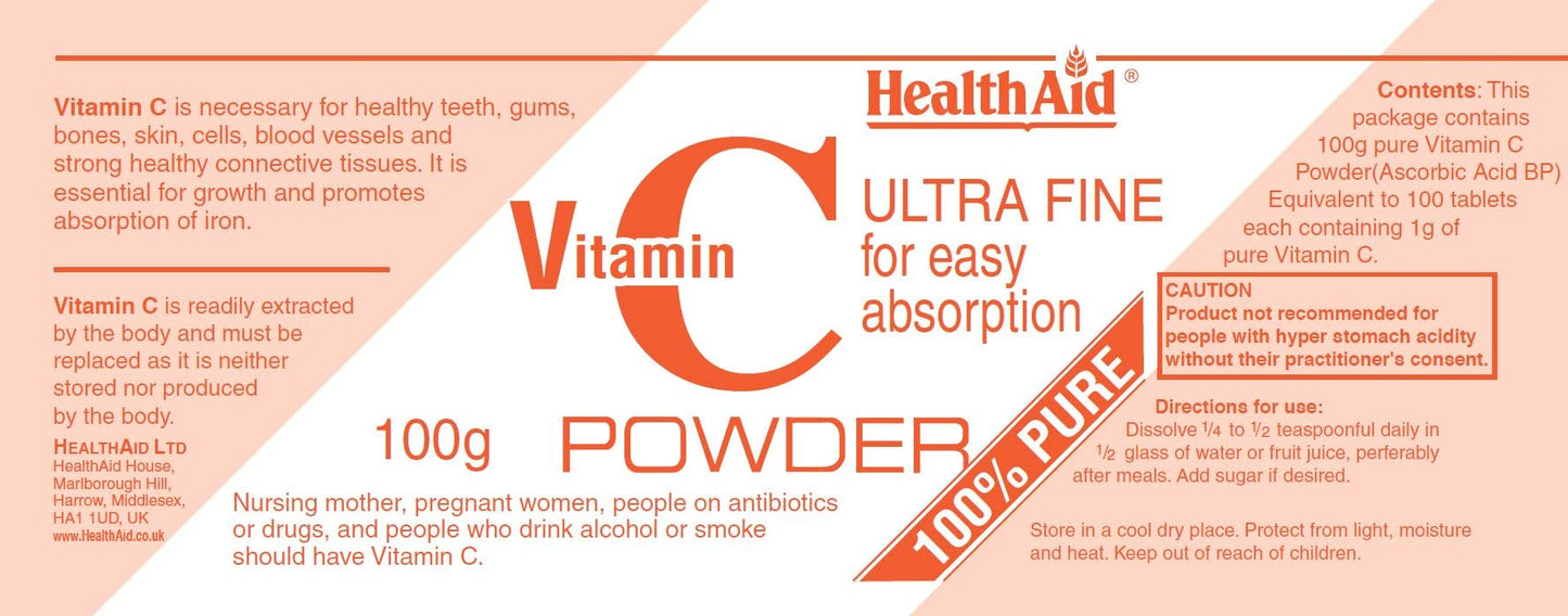 HealthAid Vitamin C 100% Powder 100g