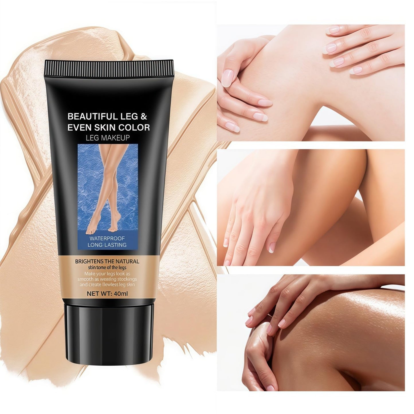 Leg Makeup Waterproof No Transfer,Leg Makeup Concealer Full Coverage,Tatto Cover up M/akeup,L/eg Make up to Cover V-eins, Waterproof L/eg Make up,Hydrating C/oncealer,C/over up Lotion,#03
