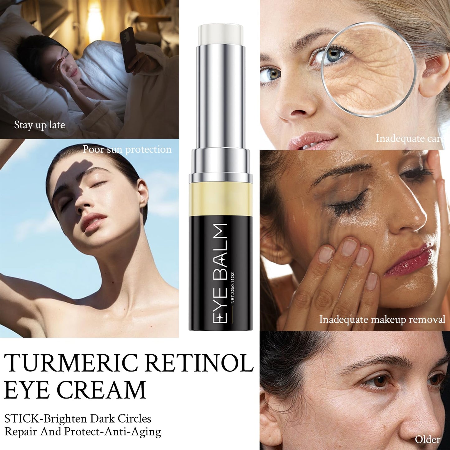Belligern 2 Pcs Lumibalm for Under Eye Bags Lumibalm Eye Serum Lumibalm Eye Bags Lumi Balm Lumi Radiance Eye Balm Retinol Eye Cream Dark Circle Eye Cream Gentle Care, Lifting and Moisturizing Around the Eyes