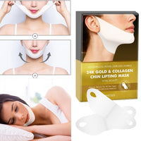 DEGHOUY 4 Pack V-Line Lifting Mask | 24K Gold & Collagen Face Mask, Anti-Aging Jawline Shaper Mask for Face Lift | Hyaluronic Acid & Vitamin E
