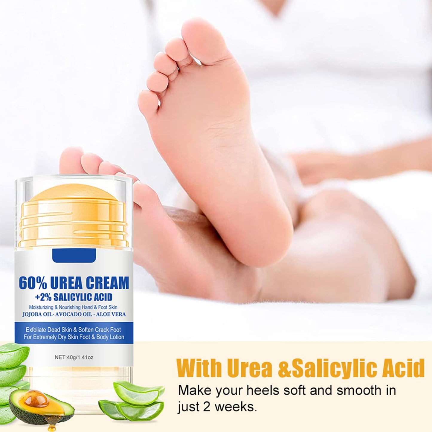 ChicNana Urea Foot Cream, Urea Cream 60 Percent for Feet, Foot Cream for Cracked Heels and Dry Skin, Skin Care Hands & Feet, Cracked Heel Repair Cream, Foot Moisturiser (2pcs)
