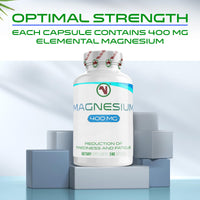 Mega Strong Magnesium Capsules 400mg | 240 Easy to Swallow Supplements | 8 Months Supply | Reduce Tiredness and Fatigue